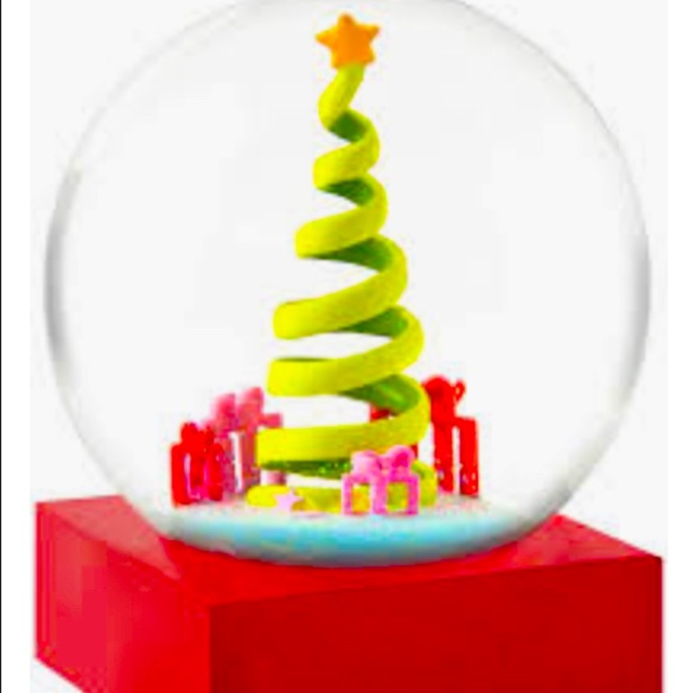 CoolSnow Ribbon Christmas Tree Snow Globe